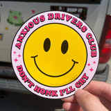 Anxious Drivers Club Bumper Sticker