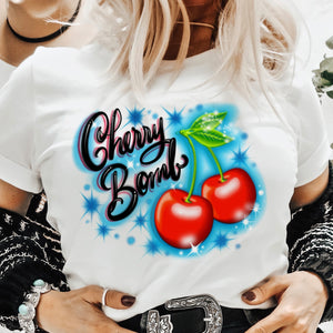 Cherry Bomb Retro Airbrush Vibe Raglan & Tee